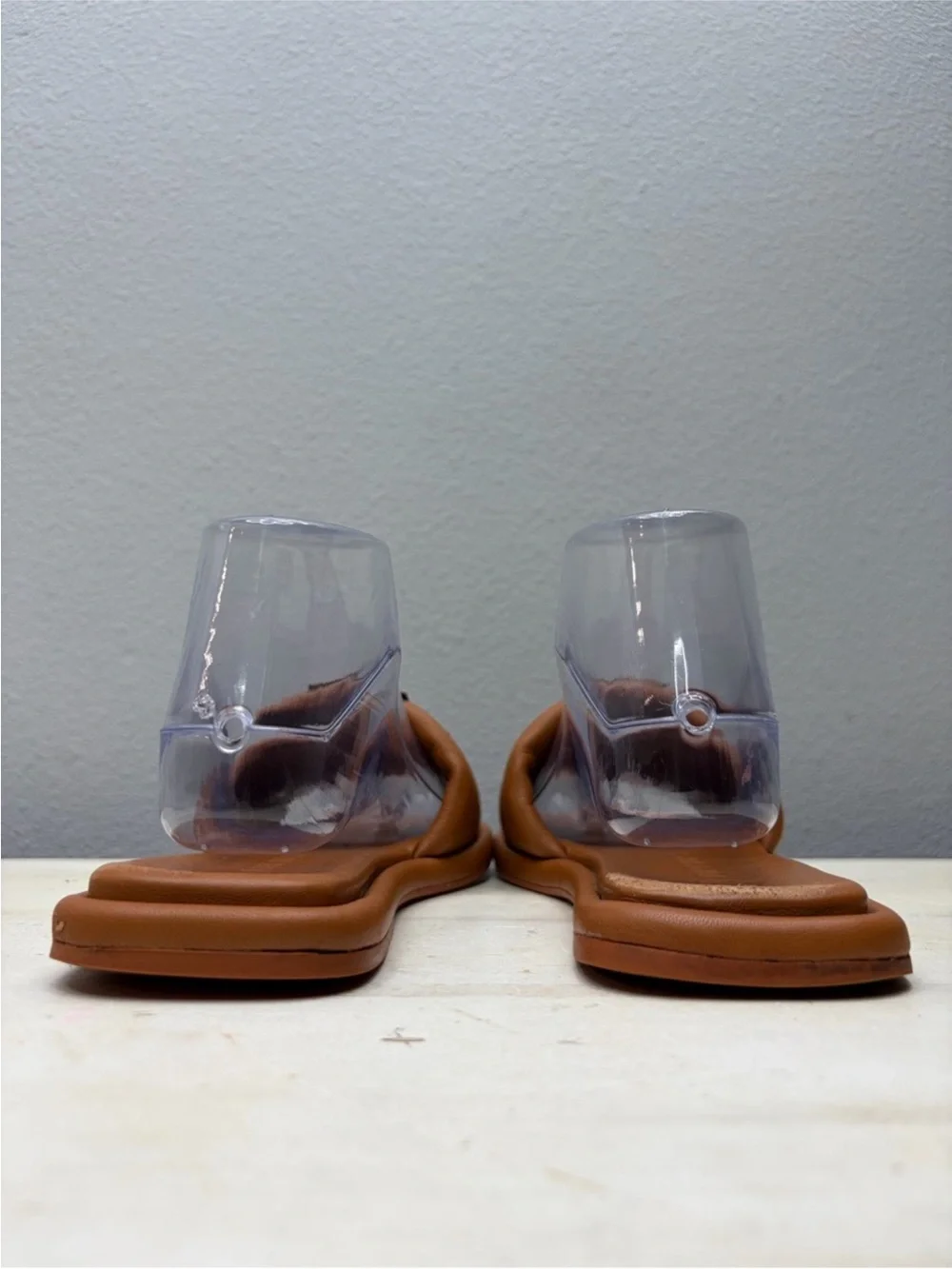 Tory Burch Brown Leather Double T Sport Slide Sandals Size 8